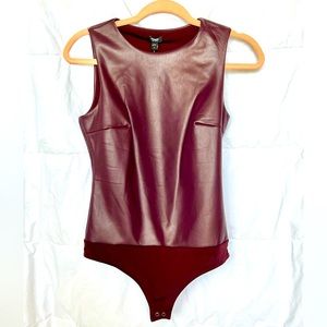Express Vegan Leather BodyContour top